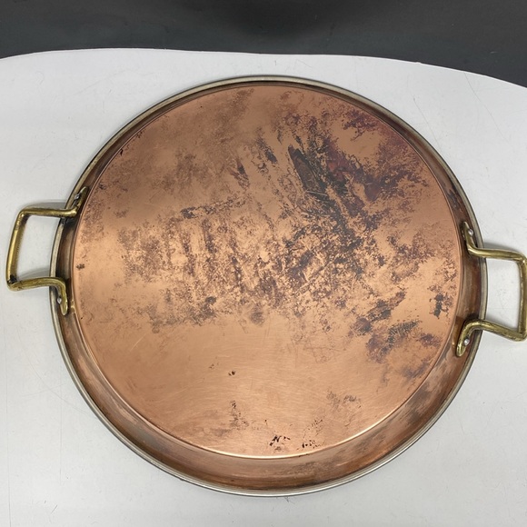 Copper Bottom Paella Pan Brass Handled 15 Inch - Picture 13 of 17